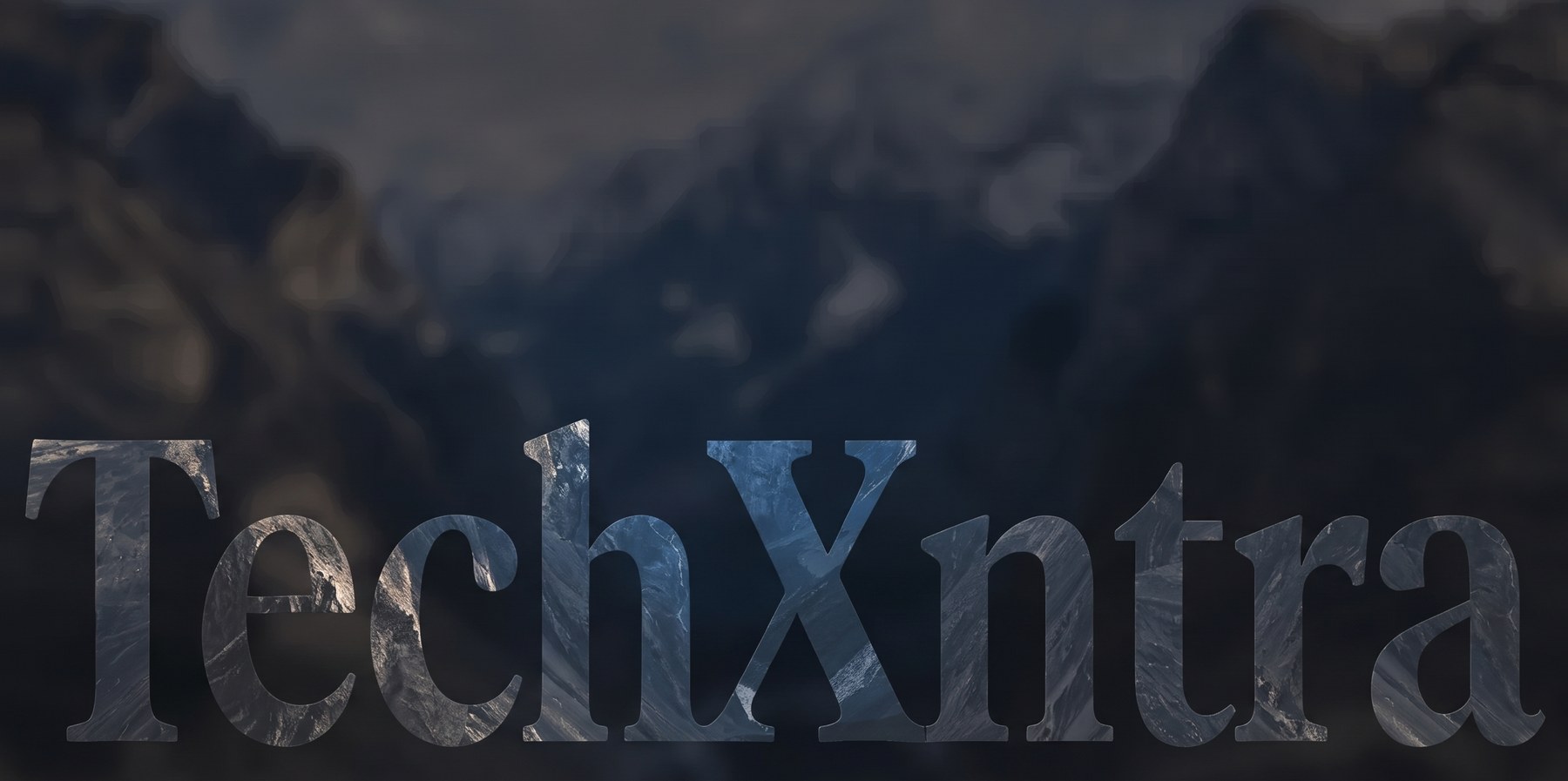 TechXntra written over a mountain range